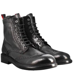 Anfibi Candy Da Uomo In Pelle Lavata Colore Nero