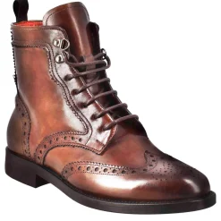 Anfibio Da Donna Con Dettagli Brogue In Pelle Colore Testa Di Moro