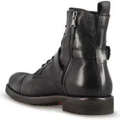 Anfibio Da Uomo In Pelle Colore Nero E Suola In Gomma