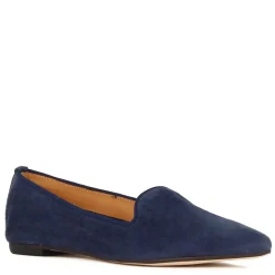 Ballerina A Punta Da Donna In Pelle Scamosciata Colore Blu