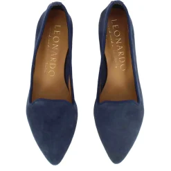 Ballerina A Punta Da Donna In Pelle Scamosciata Colore Blu
