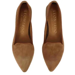 Ballerina A Punta Da Donna In Pelle Scamosciata Colore Marrone