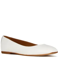 Ballerina Casual Da Donna In Pelle Liscia Colore Bianco Fatta A Mano