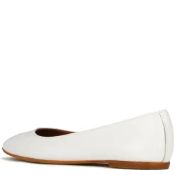 Ballerina Casual Da Donna In Pelle Liscia Colore Bianco Fatta A Mano