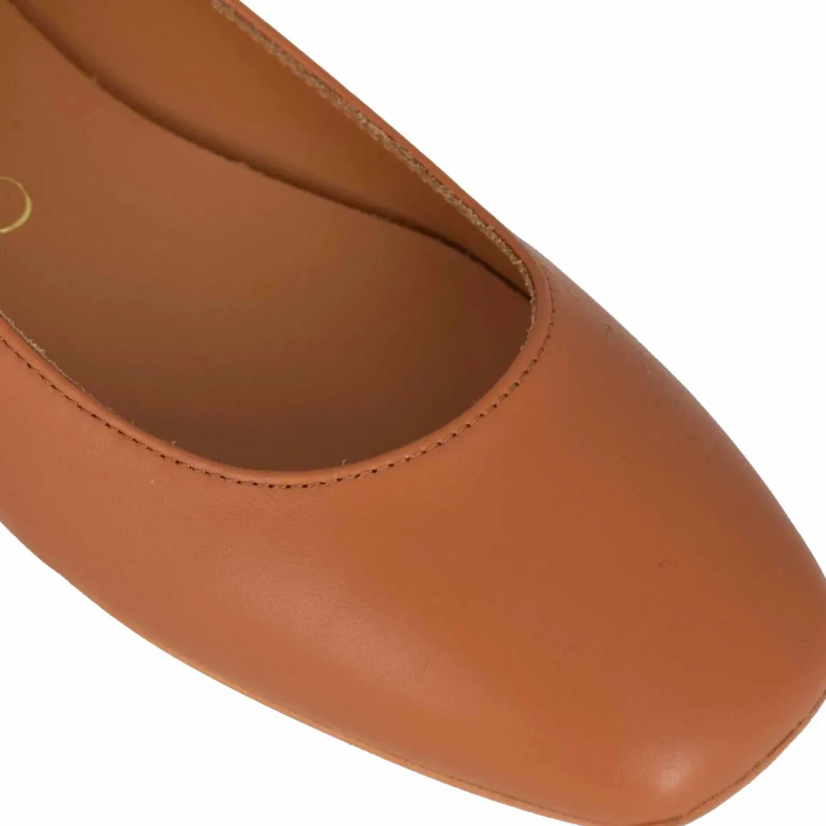 Ballerina Casual Da Donna In Pelle Liscia Colore Marrone Fatta A Mano