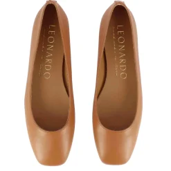 Ballerina Casual Da Donna In Pelle Liscia Colore Marrone Fatta A Mano
