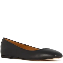 Ballerina Casual Da Donna In Pelle Liscia Colore Nero Fatta A Mano