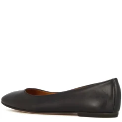Ballerina Casual Da Donna In Pelle Liscia Colore Nero Fatta A Mano