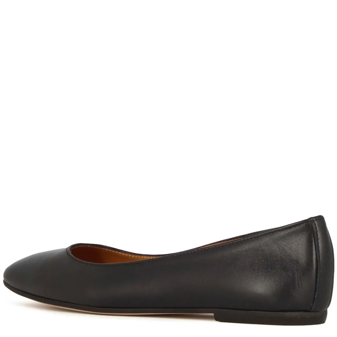 Ballerina Casual Da Donna In Pelle Liscia Colore Nero Fatta A Mano