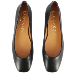 Ballerina Casual Da Donna In Pelle Liscia Colore Nero Fatta A Mano
