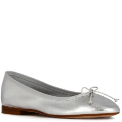 Ballerina Classica Da Donna In Pelle Laminata Colore Argento