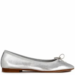 Ballerina Classica Da Donna In Pelle Laminata Colore Argento