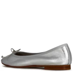 Ballerina Classica Da Donna In Pelle Laminata Colore Argento