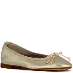 Ballerina Classica Da Donna In Pelle Laminata Colore Oro