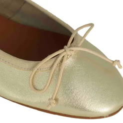 Ballerina Classica Da Donna In Pelle Laminata Colore Oro