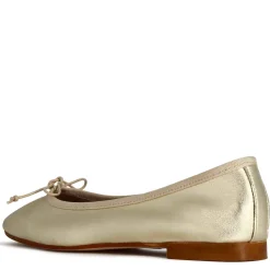 Ballerina Classica Da Donna In Pelle Laminata Colore Oro