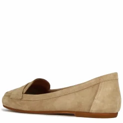 Ballerina Classica Da Donna In Pelle Scamosciata Colore Beige