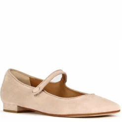 Ballerina Mary Jane Da Donna In Pelle Scamosciata Con Cinturino Colore Rosa