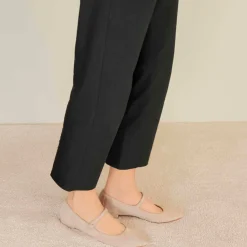 Ballerina Mary Jane Da Donna In Pelle Scamosciata Con Cinturino Colore Rosa