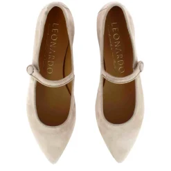 Ballerina Mary Jane Da Donna In Pelle Scamosciata Con Cinturino Colore Rosa