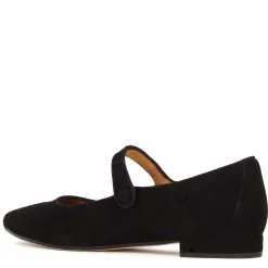 Ballerina Mary Jane Da Donna In Pelle Scamosciata Con Cinturino Colore Nero