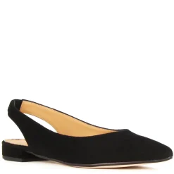 Ballerina Slingback Da Donna In Pelle Scamosciata Colore Nero