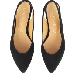Ballerina Slingback Da Donna In Pelle Scamosciata Colore Nero