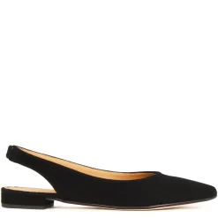 Ballerina Slingback Da Donna In Pelle Scamosciata Colore Nero