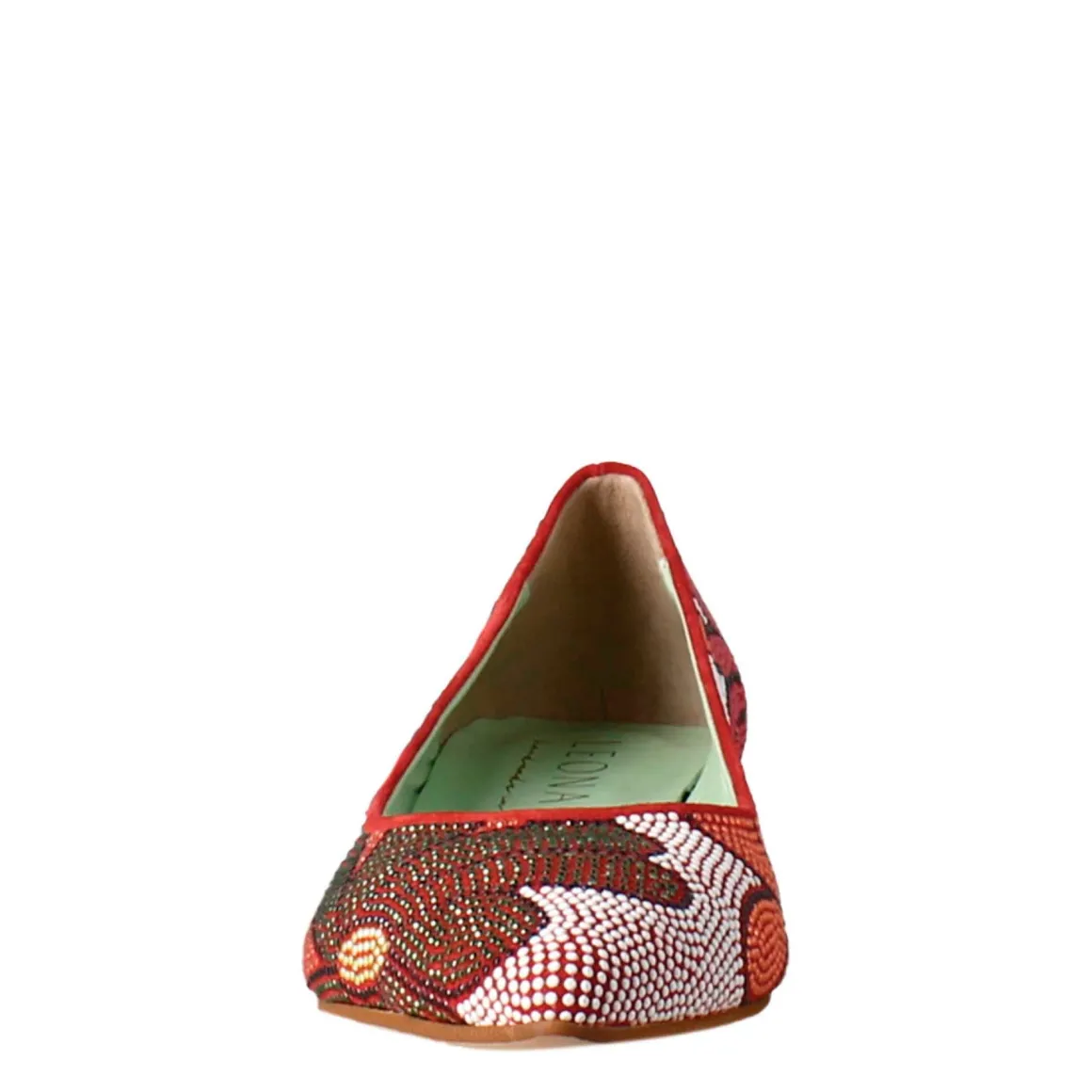 Ballerine Color Rosso Da Donna In Pelle Scamosciata Con Strass