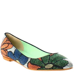 Ballerine Da Donna Blu Scuro In Pelle Scamosciata Con Strass