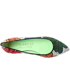 Ballerine Da Donna Blu Scuro In Pelle Scamosciata Con Strass