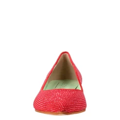Ballerine Da Donna Color Rosso In Pelle Scamosciata Con Strass