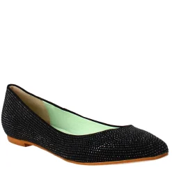 Ballerine Da Donna Color Nero In Pelle Scamosciata Con Strass