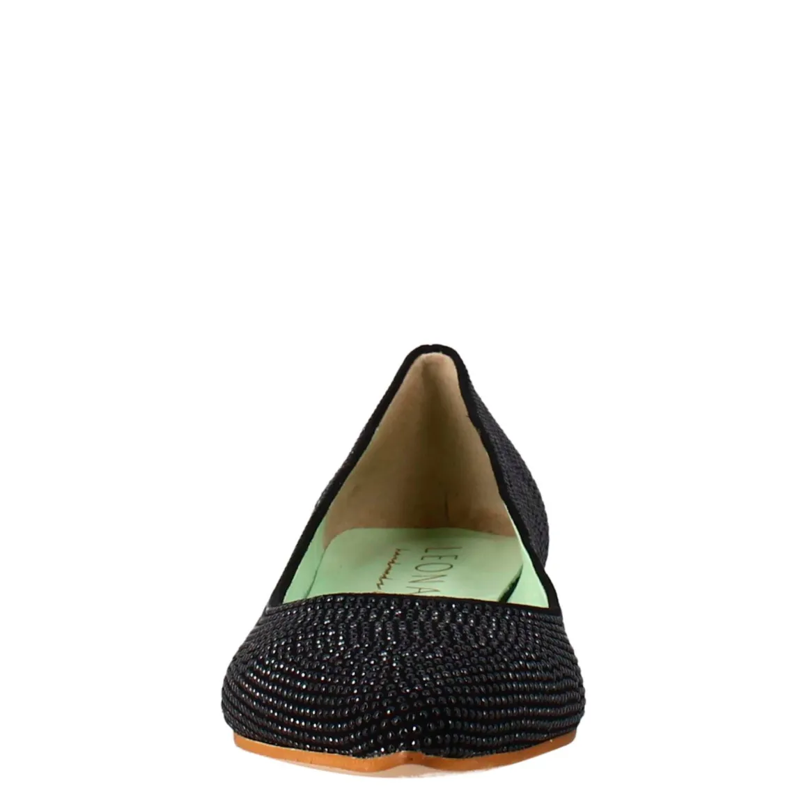 Ballerine Da Donna Color Nero In Pelle Scamosciata Con Strass