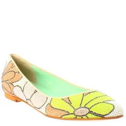 Ballerine Da Donna Marrone Chiaro In Pelle Scamosciata Con Strass