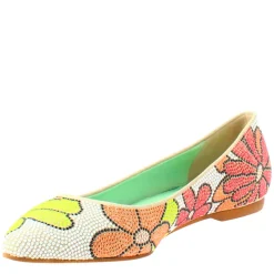 Ballerine Da Donna Marrone Chiaro In Pelle Scamosciata Con Strass