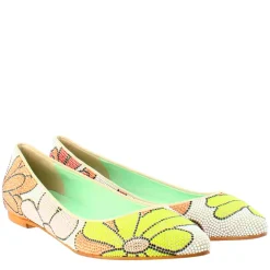 Ballerine Da Donna Marrone Chiaro In Pelle Scamosciata Con Strass
