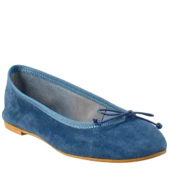 Ballerine Leggere Da Donna Color Blu In Pelle Liscia Sfoderate