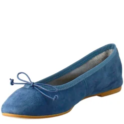 Ballerine Leggere Da Donna Color Blu In Pelle Liscia Sfoderate