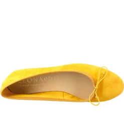 Ballerine Leggere Da Donna Color Giallo In Camoscio Sfoderate