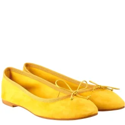 Ballerine Leggere Da Donna Color Giallo In Camoscio Sfoderate