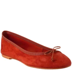 Ballerine Leggere Da Donna Color Mattone In In Camoscio Sfoderate