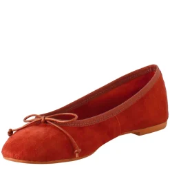 Ballerine Leggere Da Donna Color Mattone In In Camoscio Sfoderate