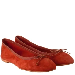Ballerine Leggere Da Donna Color Mattone In In Camoscio Sfoderate