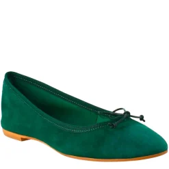 Ballerine Leggere Da Donna Color Verde In Camoscio Sfoderate