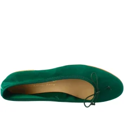 Ballerine Leggere Da Donna Color Verde In Camoscio Sfoderate
