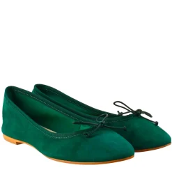 Ballerine Leggere Da Donna Color Verde In Camoscio Sfoderate