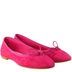 Ballerine Leggere Da Donna Color Fuxia In Camoscio Sfoderate