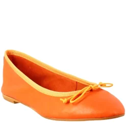Ballerine Leggere Da Donna Color Arancio In Pelle Liscia