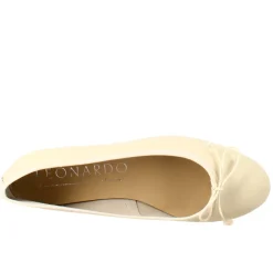 Ballerine Leggere Da Donna Color Beige In Pelle Liscia
